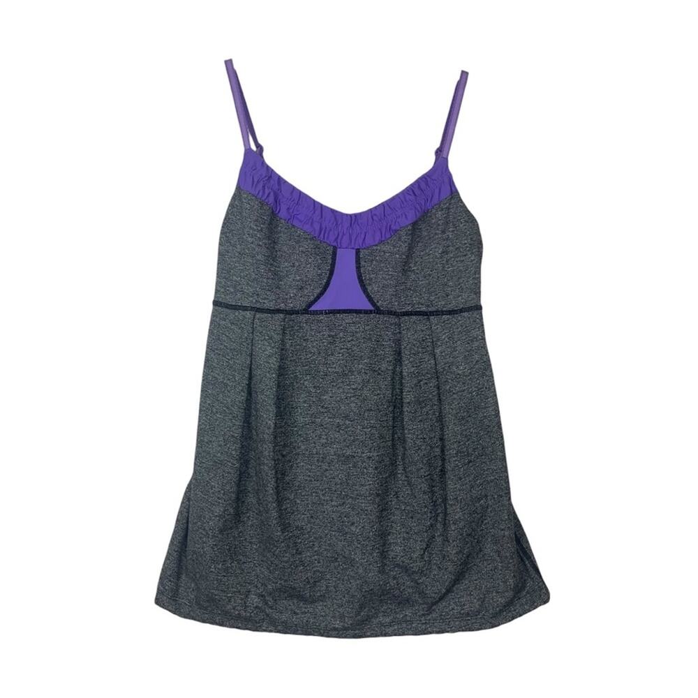 Lululemon size 6 yogi dance tank purple heathered gray gym yoga workout top
